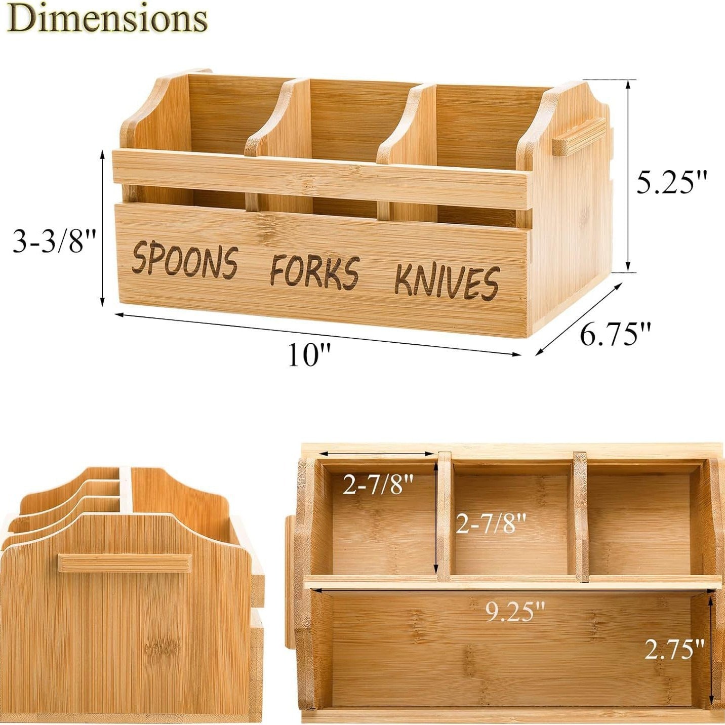 Solid Wooden Knife and Fork Organizer