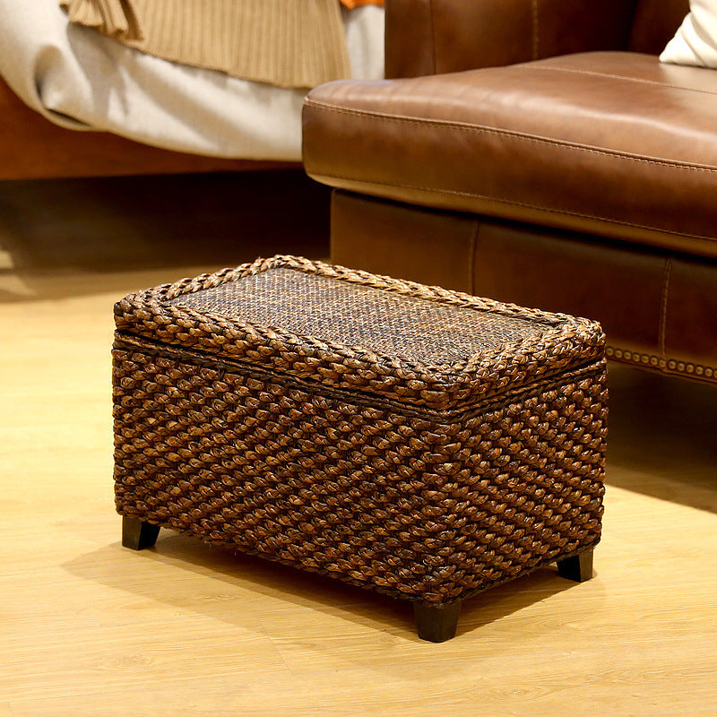 Rattan Storage Stool Foyer Shoe Stool