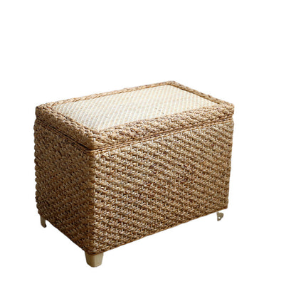 Rattan Storage Stool Foyer Shoe Stool